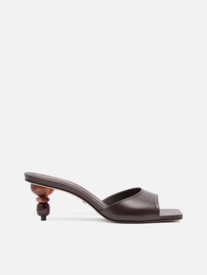 Bree Low Stiletto Mule Leather Sandal