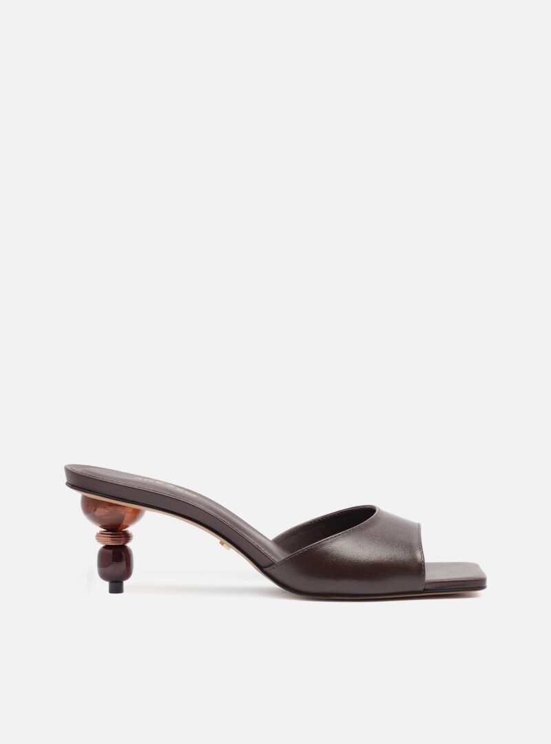 Bree Low Stiletto Mule Leather Sandal