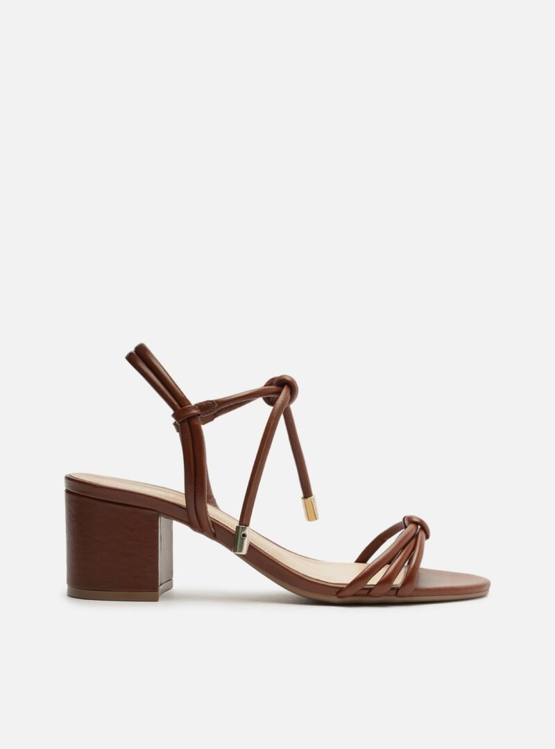 Camila Mid Block Leather Sandal
