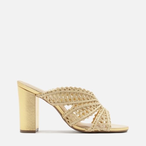 Ciara High Block Fabric Sandal