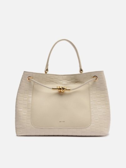 Delphine Knot Large Leather Shopping Bag
