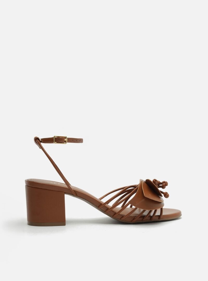Viola Mid Block Leather Sandal